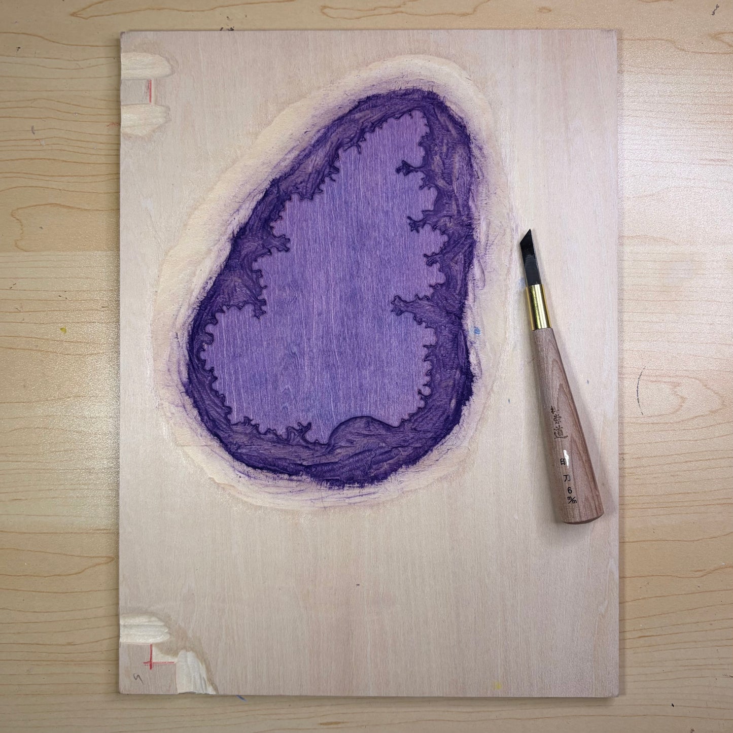 Lilac - Traditional Mokuhanga Print (Size A4)