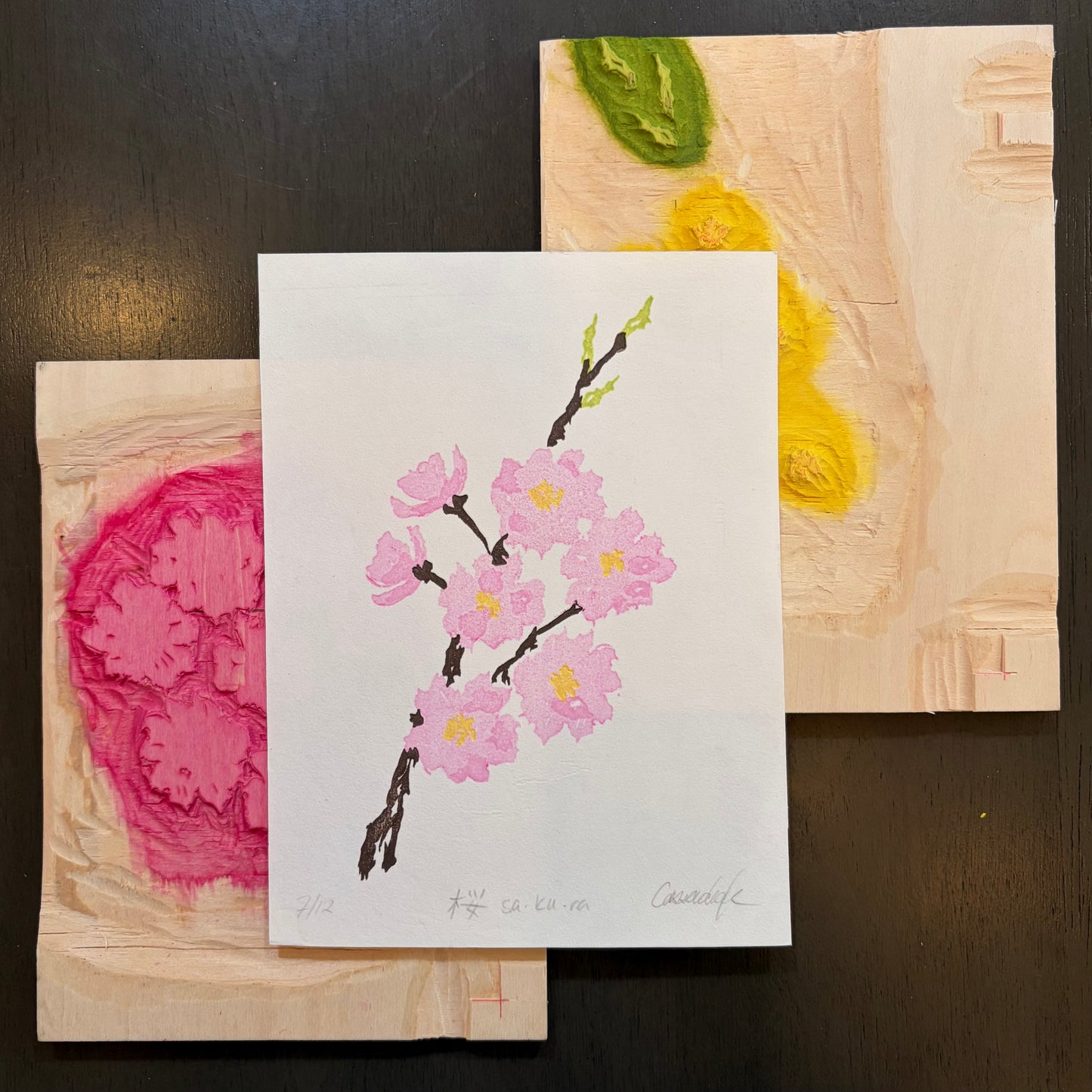 Sakura - Traditional Mokuhanga Print (Size 6x8")