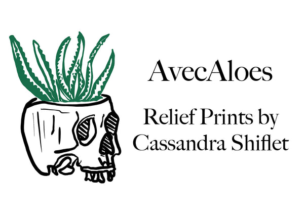 AvecAloes - Relief Prints by Cassandra Shiflet